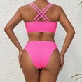 thumbnail image 5 of UTSJKR 2 Piece Bathing Suits for Women Push up Cheeky Drawstring Swimsuits Two Piece Bathing Suit High Waisted Swimwear Hot Pink S, 5 of 9