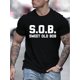 thumbnail image 1 of Men's Casual Summer T-Shirt with Print Pattern, Knit Fabric, Round Neck, Regular Fit, Adult Unisex - S.O.B. Sweet Old Bob Design, 1 of 8