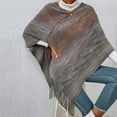 thumbnail image 2 of Dyfzdhu Scarf For Women Fashion Color Frayed Pullover Fringed Shawl Sweater Cape Coat, 2 of 7