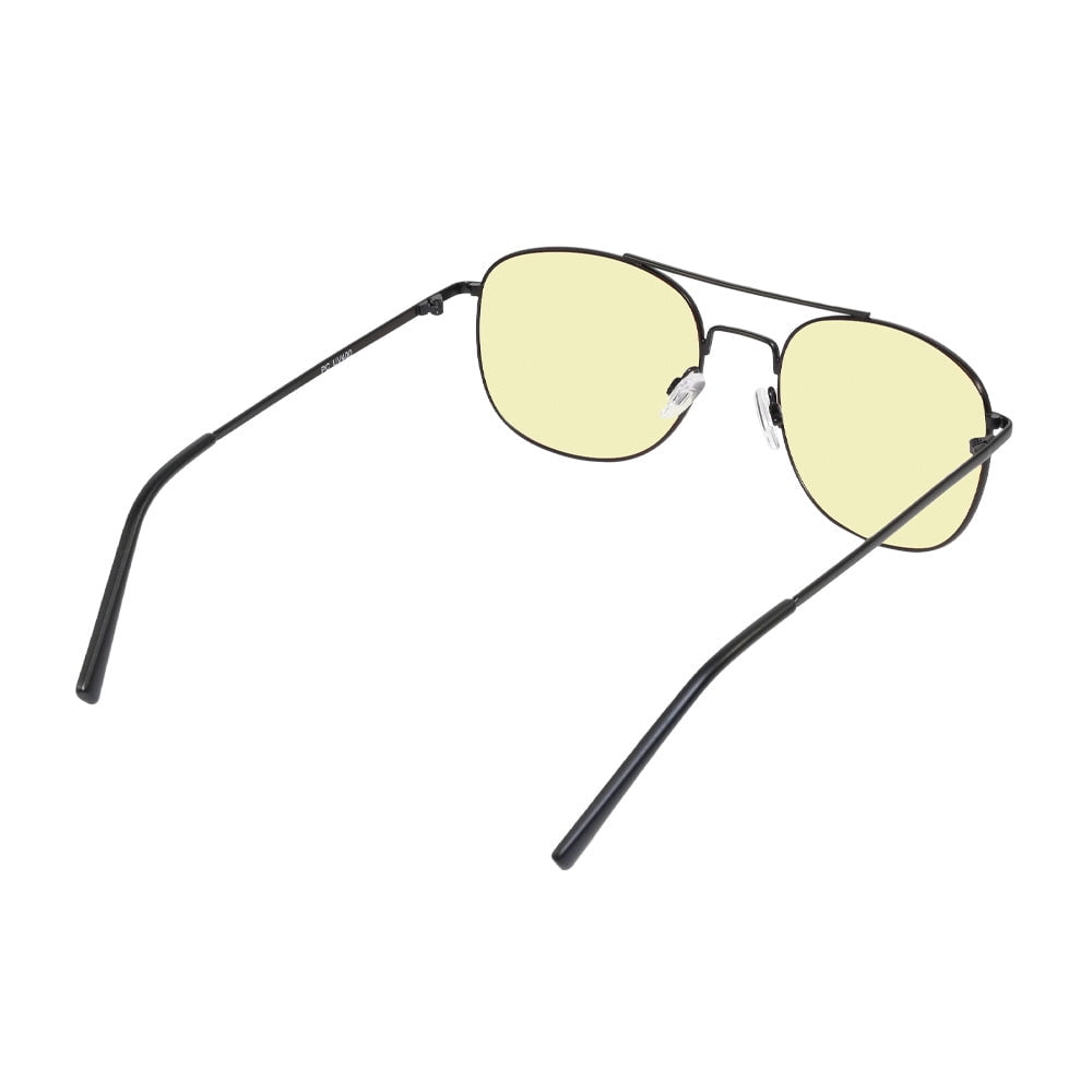 Aray Matte Gunmetal Night Driving Glasses - Yellow Lens