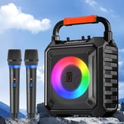 FanFun Karaoke Machine for Kids Adults , 40W Home Karaoke Speaker System with TV Connection, 6.5'' Bluetooth Speaker with 2 Mics, Dj Light, T17-T