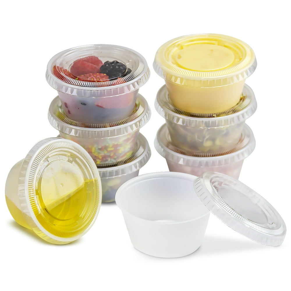 3.25 OZ Plastic Portion Cup with Clear Lids Disposable Jello Shots