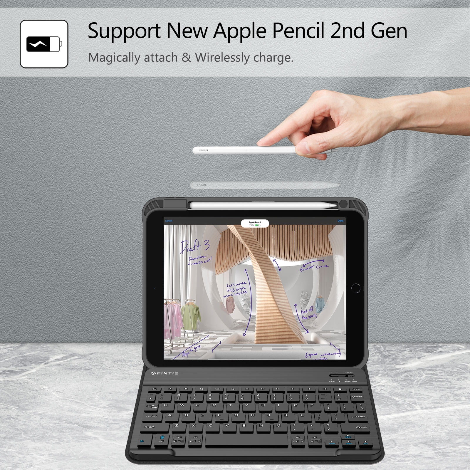 Fintie Keyboard Case for iPad 10th Generation 10.9 Inch Tablet (2022 Release) with Pencil Holder, Black