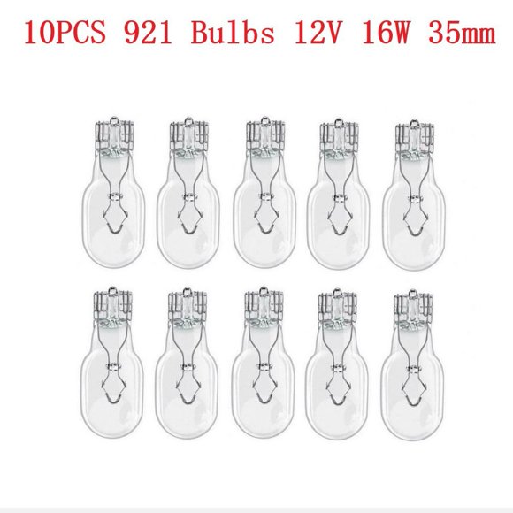 Ruibeauty 10Pcs 921 High Level Brake Light Bulb 955 Capless Wedge Car Bulbs 12v 16w 35mm