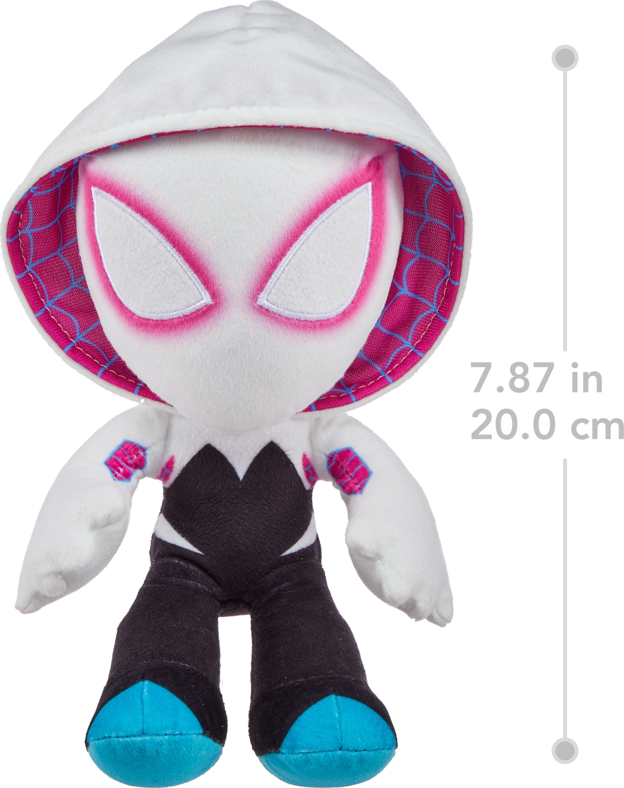 Marvel Plush Spider-Gwen Soft Doll, 8-inch Collectible Stuffed Ghost-Spider Super Hero Figure