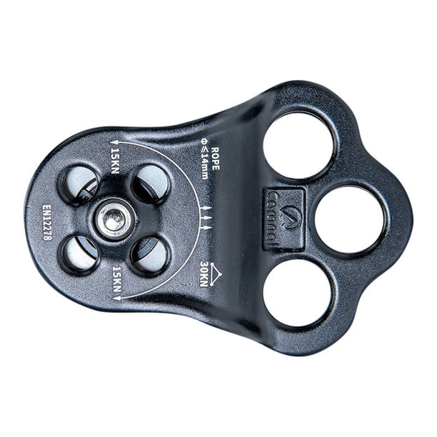Greeniant Polea de Cable profesional, equipo de escalada para aparejos de descenso suave, Kits prácticos de supervivencia, remedio de rescate Escalada Negro