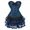 Blue, variant on Corset Bustier Overbust Women Classic Lace Overlay with Tulle 2 Pieces Plus Size Costume Black XXS