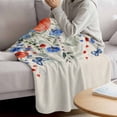 thumbnail image 3 of Red Blue Flowers Blanket Soft Cozy Warm Throw Blanket for Couch, Plush Fuzzy Flannel Fleece Blankets for Sofa, Spring Floral Farmhouse Botanical Rustic Bed Blankets Lightweight Gifts for Men, 30"x40", 3 of 9