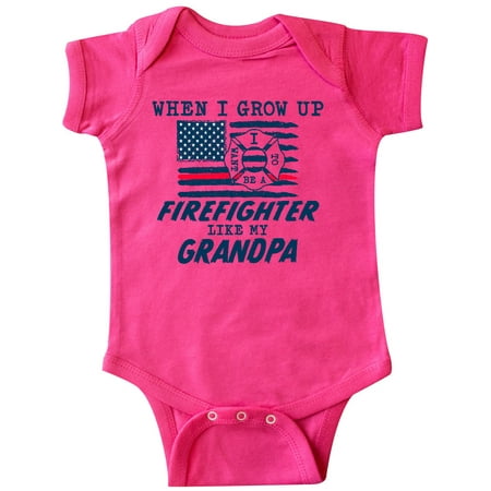 

Inktastic When I Grow up I want to be a Firefighter Like my Grandpa Gift Baby Boy or Baby Girl Bodysuit