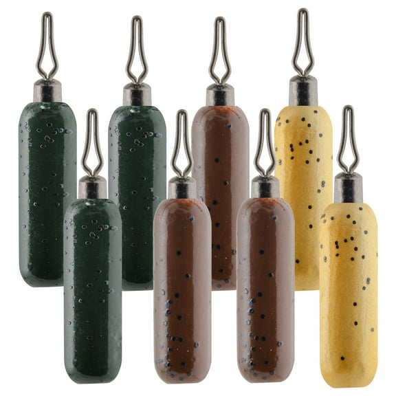 South Bend Drop Shot Weights 8 Pack Cylindrical Assorted Colors 3/16 oz