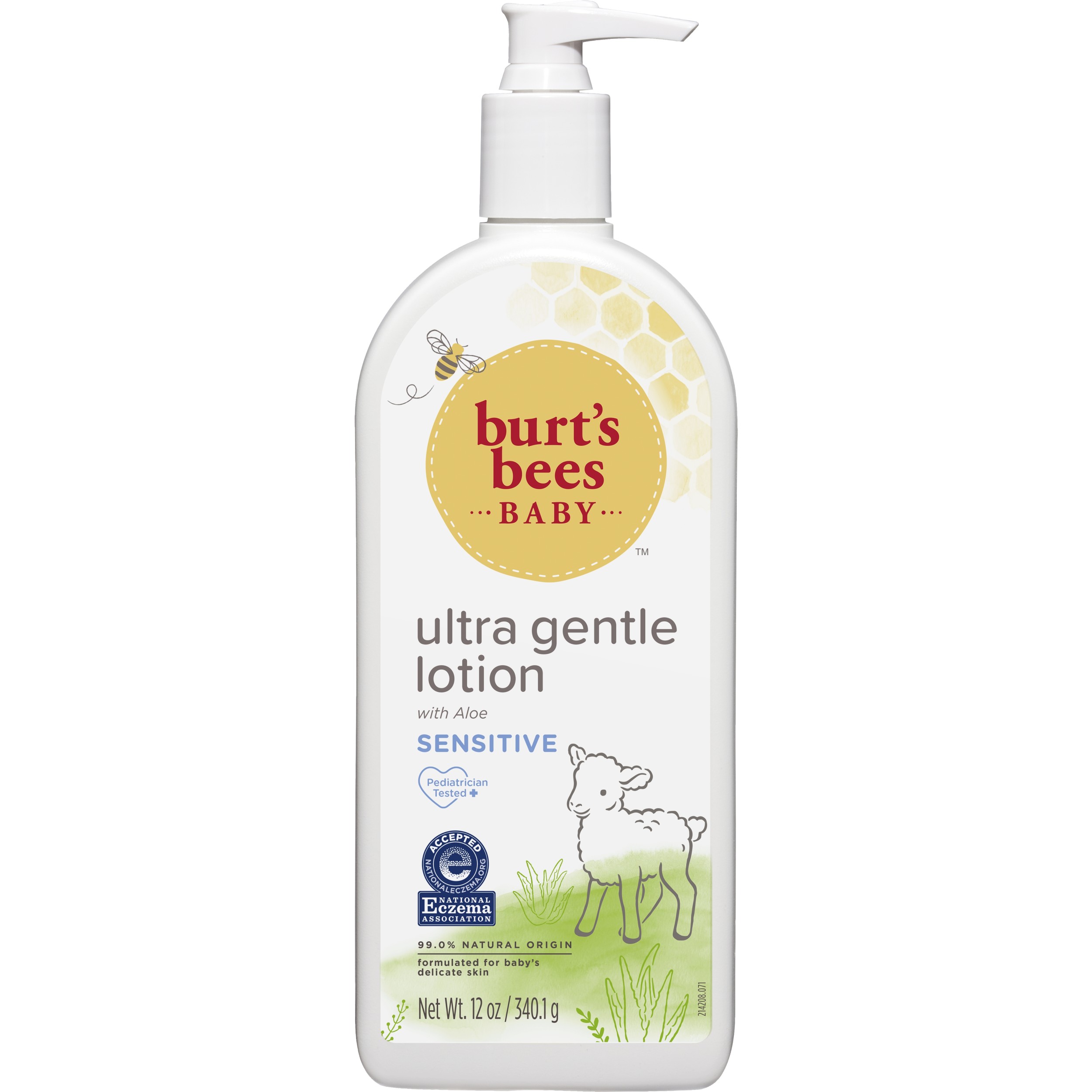 Burt's Bees Ultra Gentle Baby Lotion with Aloe for Sensitive Skin, 12 oz