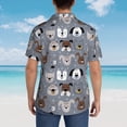 thumbnail image 4 of Balery Cute Dog Faces Camisas hawaianas de manga corta para hombre, camisas playeras de corte holgado, camisas de vacaciones con botones,3X-Large, 4 of 7