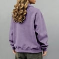 thumbnail image 4 of Women's Fleece Lined Pullover Sweatshirt, Button Collar High Neck Top, Loose Fit High Waist Casual Shirt, Soft Winter Warm Long Sleeve Crewneck Top Purple XXXL, 4 of 6