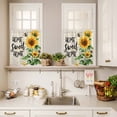 thumbnail image 3 of 3 Piece Kitchen Curtains and Valances Set Sunflower Cafe Curtains 36 Inch Length Summer Botanical Bee Farmhouse Watercolor Valance & Tier Curtain for Living Room Bedroom Window 54"x18"+27"x36"*2, 3 of 6