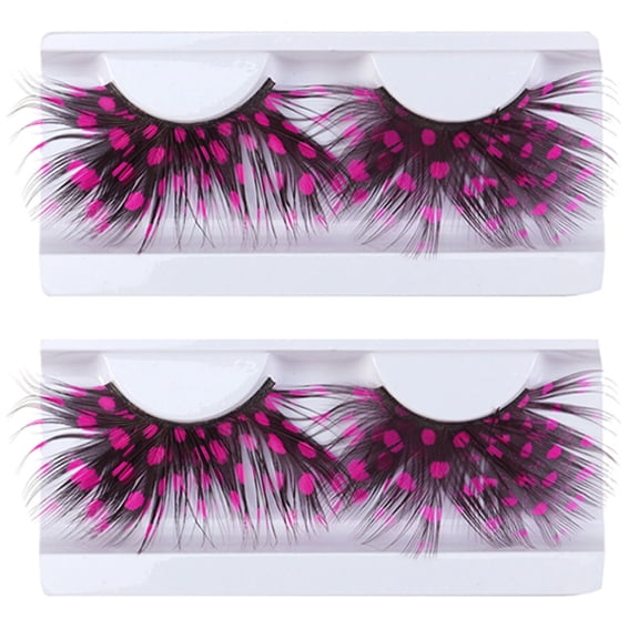 LOLIPPYY 2 Pairs Fake Eyelash Reusable Eyelashes Reusable for Women Party