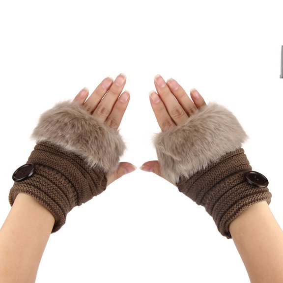 Ploknplq Womens Fall Fashion 2023 Winter Gloves Women Warm Winter Faux Rabbit Wrist Fingerless Gloves Mittens Kh Gloves