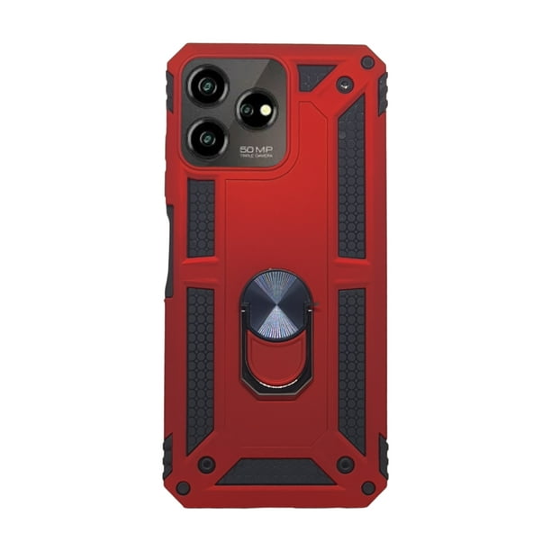 Funda Uso Rudo Cely Vesmir Para ZTE Axion 50 Lite Rojo Más 2 Micas De Cristal