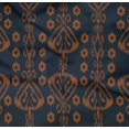 thumbnail image 4 of oneOone Tissu Popeline Sergé Coton Bio Rayé & Tourbillon Tissu Imprimé Ikat BTY 42 Pouces de Large, 4 of 4