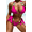 Magenta, variant on Meloria Swim and Fashion Magenta Color Padded Metallic Shell Decor Halter-Neck Tied Sexy Bikini Sets