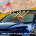 thumbnail image 6 of Xixirimido Car Windshield Sun Shade Universal Fit for SUV Truck Sedan Auto Front Window Sunshade Sun Visor Block UV Rays Keep Cool Car Accessories, Skull Red Poppy Flower, 6 of 8