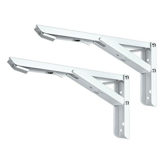 2Pcs Folding Shelf Brackets Diy Wall Mounted Shelf Bracket For Folding Workbench
