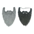 thumbnail image 1 of 2 piezas de bigotes postizos largos y divertidos para disfraz de cosplay gris negro, 1 of 9