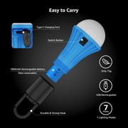 Lepro 2-Pack Rechargeable Camping Lanterns, 7 Light Modes (White & RGB), Hanging Tent Lights Perfect for Camping, Holidays, Decorations, and Emergency Use