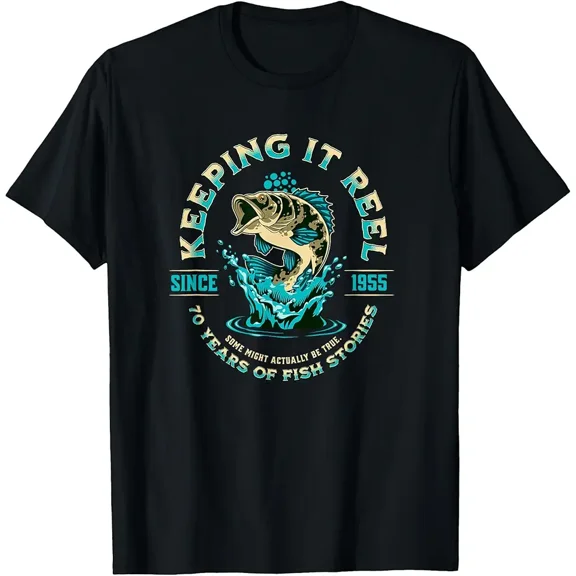 Funny 70th Birthday Fishing Keeping it Reel since 1955 T-Shirt