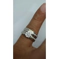 thumbnail image 3 of Hitanshu Jewels 14k White Gold Finish Trio Ring Sets His And Her, CZ Engagement Ring, 3 of 5