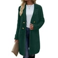 thumbnail image 2 of Women Fall Long Cardigan Sweater Trendy Knit Jacket Coat Dressy Blazer Coatigan Green XXL, 2 of 7