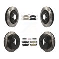thumbnail image 1 of Transit Auto Front Ceramic Rear Semi-Metallic Pads and Coated Drilled Slotted Disc Brake Rotors Kit for Car 2010-2011 Ford F-150 with 6 Lug Wheels KDA-102488, 1 of 8