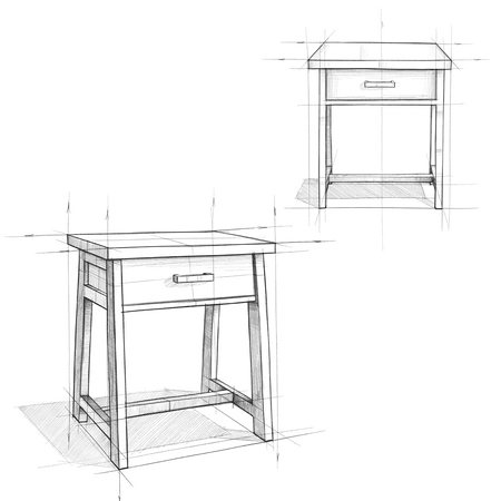 Simpli Home - Sawhorse Bedside Table - Distressed Grey