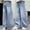 Blue, variant on Teens Jean for Girls Fashion Jeans Girls Straight Leg Wide Leg Jeans High Waisted Girls Loose Pants with Pockets Girl Clothes Size 12-15 Years
