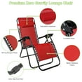 thumbnail image 4 of Geniqua 2X Zero Gravity Chairs Folding Recliner Yard Outdoor Beach Patio Lounge [Red], 4 of 8