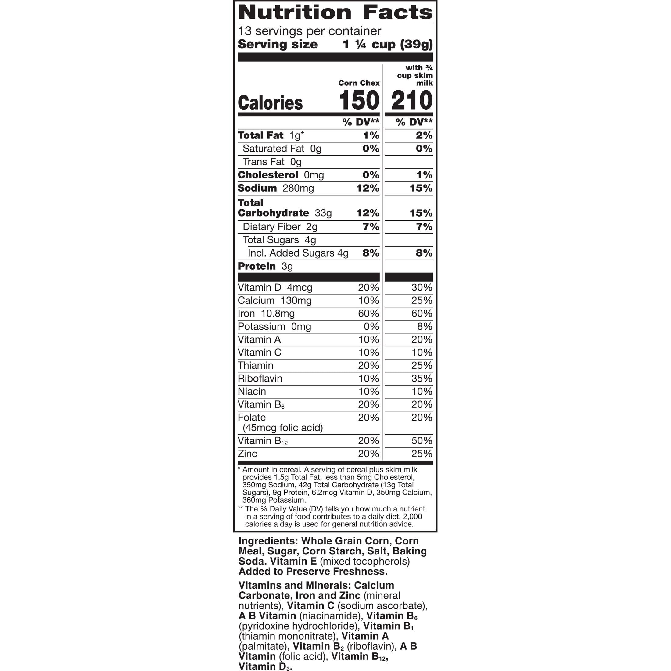Corn Chex Gluten Free Breakfast Cereal, Homemade Chex Mix Ingredient, Family Size, 18 oz