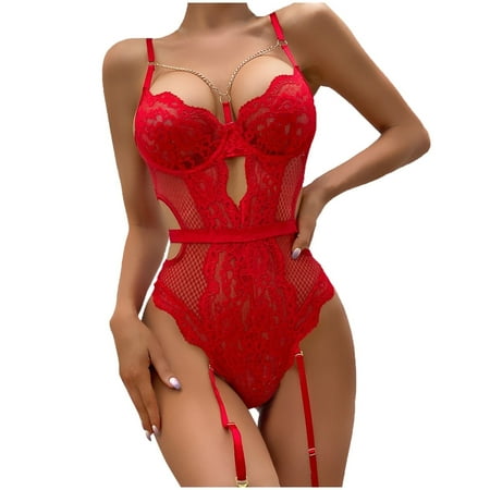 KTMKH Lingerie For Women Mature Corset Red Black Choice Hot Lace Teddy