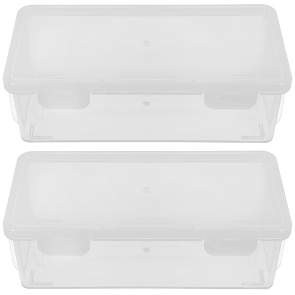 BESTYASH 2Pcs Bread Storage Container Clear Plastic Box for Kitchen Cabinet and Refrigerator