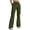 Army Green, variant on Womens Solid Color Multi Cargo Pocket Flare Sweatpants Elastic Drawstring High Waist Soft Stretchy Fabric Relaxed Fit Casual Streetwear Bootcut Everyday Trousers