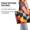 thumbnail image 2 of Fotbe Geometric Cube Pattern Art Bolsa Tote Estética de Lona con Estampado para Mujer - Bolsa Reutilizable de Hombro Casual para Vacaciones, Compras, Trabajo y Gimnasio, 2 of 8