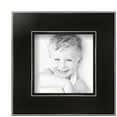 thumbnail image 2 of ArtToFrames 5" x 5" Honors Black with Silver Picture Frame, 5x5 inch Black Wood Poster Frame (WOM-5157), 5 Pack, 2 of 6