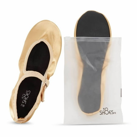 

Shoes 18 Women s Foldable Portable Travel China Doll Mary Jane Shoes Ballerina Ballet Flats SH1826 Gold PU 7/8