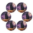 thumbnail image 3 of Round Placemats Set of 4 Heat Resistant Washable Kitchen Table Decorations 15.4in Black Cat Rabbit and Crows, 3 of 7