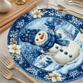 thumbnail image 6 of Christmas Round Placemats Set of 4 Cute Snowman Blue Place Mats Polyester Placemat Bird White Snowflake Circle Table Mat for Kitchen Dining Table Xmas Holiday Party Decor 8 Inch, 6 of 6