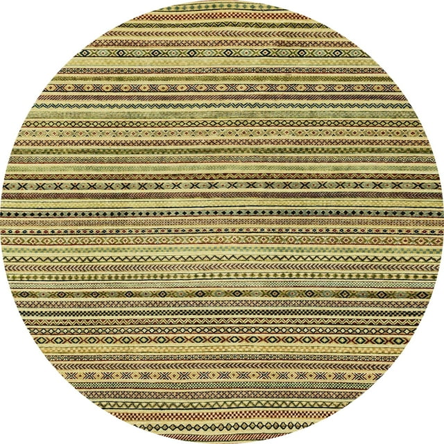 Ahgly Company Tapis d'Intérieur Rond Abstrait Brun Rougeâtre Abstrait, 3 Pieds Rond