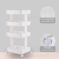 thumbnail image 5 of HANAMYA 4-Shelf Plastic Rolling Storage Cart with Plastic Basket in White, 5 of 5