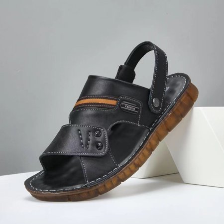 

Sandals Men‘s Top Layer Cowhide Fashionable Soft Sole Non-Slip Outer Wear Sandals Men‘s All-Match Casual Dad‘s Beach Shoes