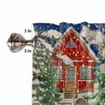 thumbnail image 5 of Christmas Snowman Kitchen Curtains and Valances Set, Snow Red Barn Xmas Tree Blue Background Rod Pocket Window Valance Window Curtain Panels for Living Room Bedroom Laundry, 27.5x36in, 3 Pieces, 5 of 7