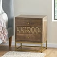 thumbnail image 6 of Stylish Mid-century Modern Night Stand With Mango Wood Top Contemporary A Gold Accent Frame, 6 of 6