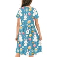thumbnail image 4 of Hrsba Kids Summer Dress,Casual Dress for Girls,Toddler Kids Girls Print Short Sleeve Stretchy Dress A Line Dress, 4 of 5