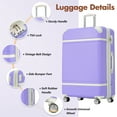 thumbnail image 4 of imerelez Hardshell Luggage Sets with Bags Lightweight Suitcase Double Spinner Wheels with TSA Lock ,Single Vintage Luggage 28 IN,Purple, 4 of 8